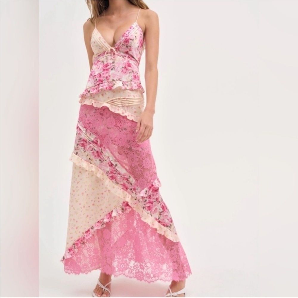 For Love & Lemons Rosalyn Maxi Dress size small